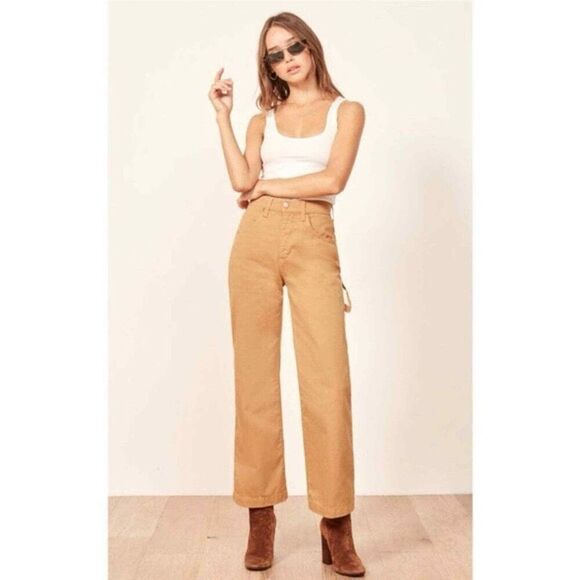 Reformation Carpenter Pant in Wheat - Picture 1 of 9